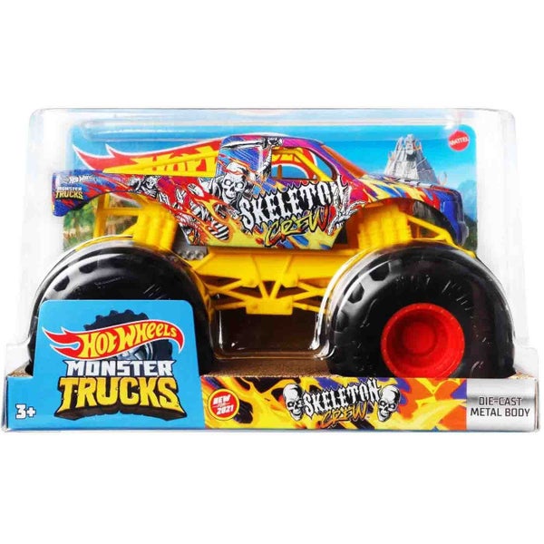 Hot Wheels 1:24 Scale Oversized Monster Trucks: Skeleton Crew Carousel 1