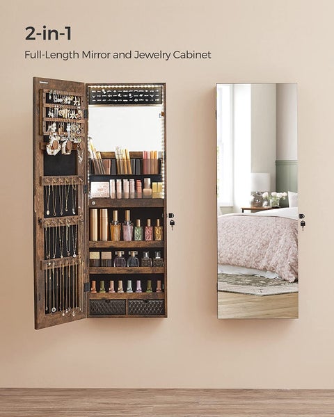 Jewellery Cabinet With Frameless Mirror