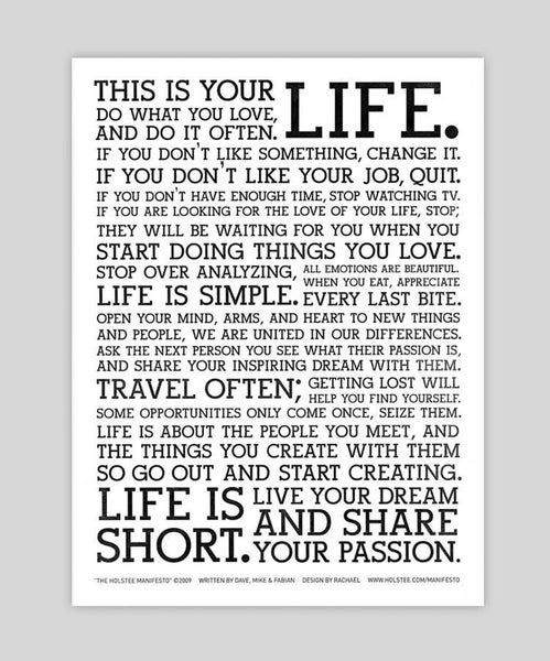 Holstee Manifesto Art Print - 12" x 16" Carousel 1