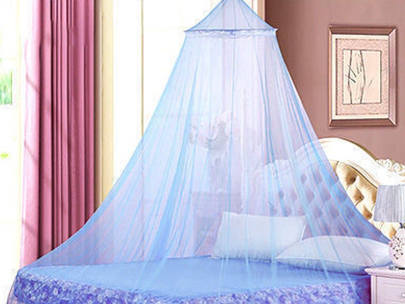 1X Dome Hanging Bed Canopy Mosquito Net Fit for Single Size Bed Blue Carousel 1
