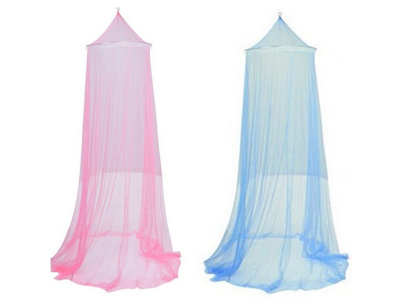 2X Dome Hanging Bed Canopy Mosquito Net Fit for Single Size Bed Blue and Pink Carousel 2