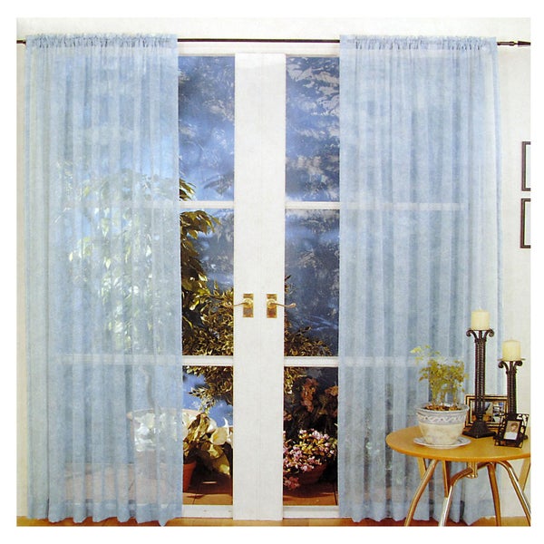 Pair of Voile Panel Trinity Unlined Curtains 100 x 213cm each Carousel 1