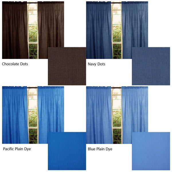 Pair of Polyester Cotton Rod Pocket Unlined Curtains 110 x 213 cm each Carousel 2