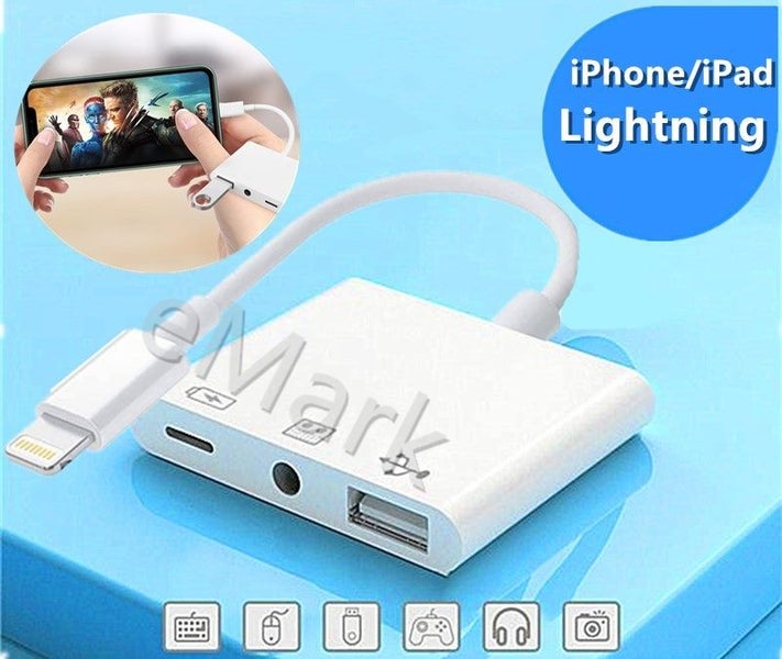iPhone Lightning Host OTG / Charging / USB / Live Audio 3.5mm Adapter 3 in 1 Hub Carousel 1