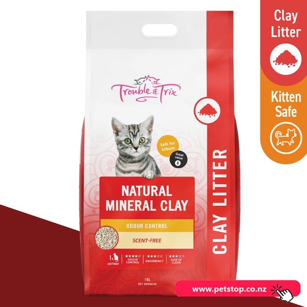 Trouble&Trix Value Litter Natural Mineral Clay 15L Carousel 1