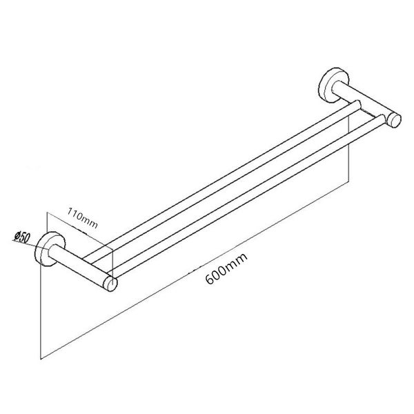 Bathroom Towel Rail Round Double Bar $59 Carousel 5