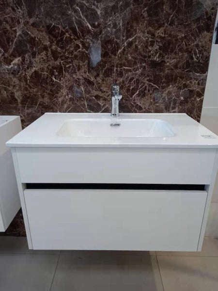 Vanity - 750MM White Plywood Wall Hung Vanity Carousel 1