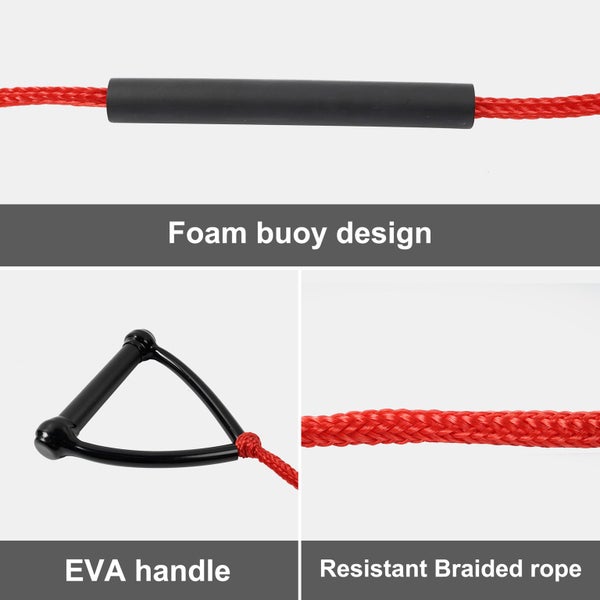 Wakeboard Rope Kneeboard Watersports Rope Water Ski Rope 24FT Single Handle Carousel 6