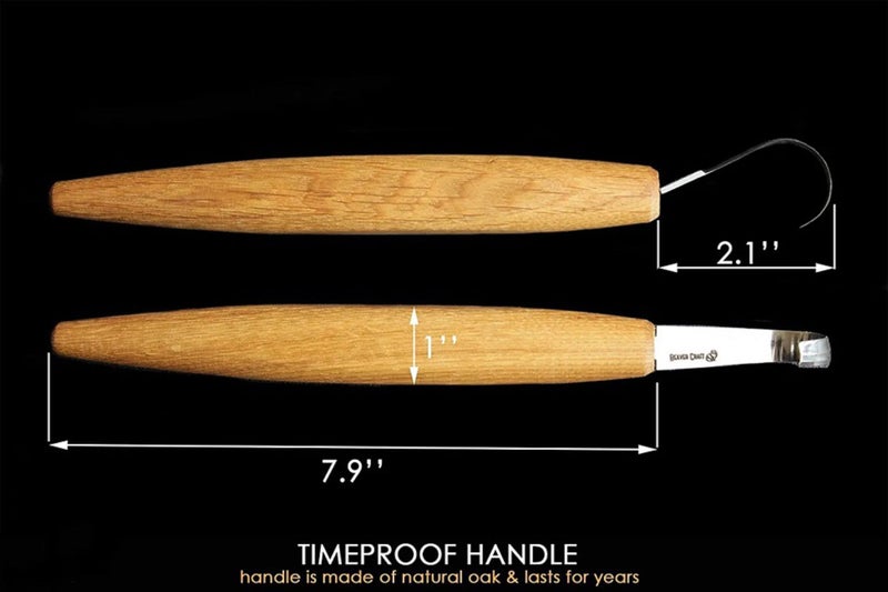 BeaverCraft Spoon Carving Knife Deep Cut Bevels Oak Left Handed SK5L Carousel 2