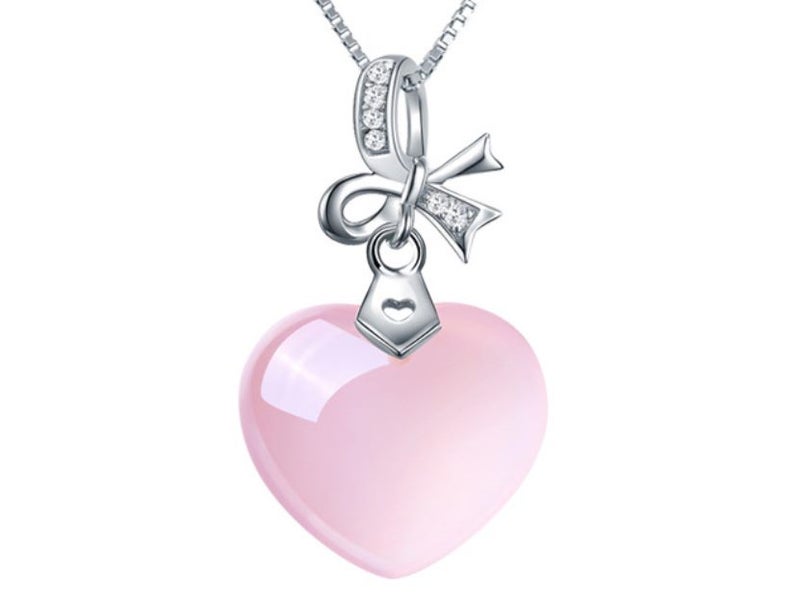 Necklace Rose Crystal Heart Pendant Necklace / Gift for Her Carousel 1