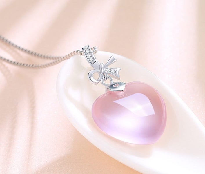 Necklace Rose Crystal Heart Pendant Necklace / Gift for Her Carousel 2