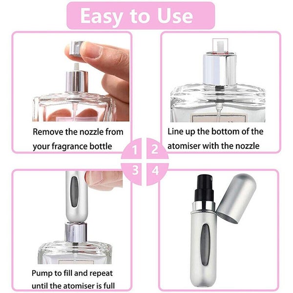 Portable Perfume Atomizer Travel Refillable Bottle Mini Scent Pump Spray 5ml Carousel 2
