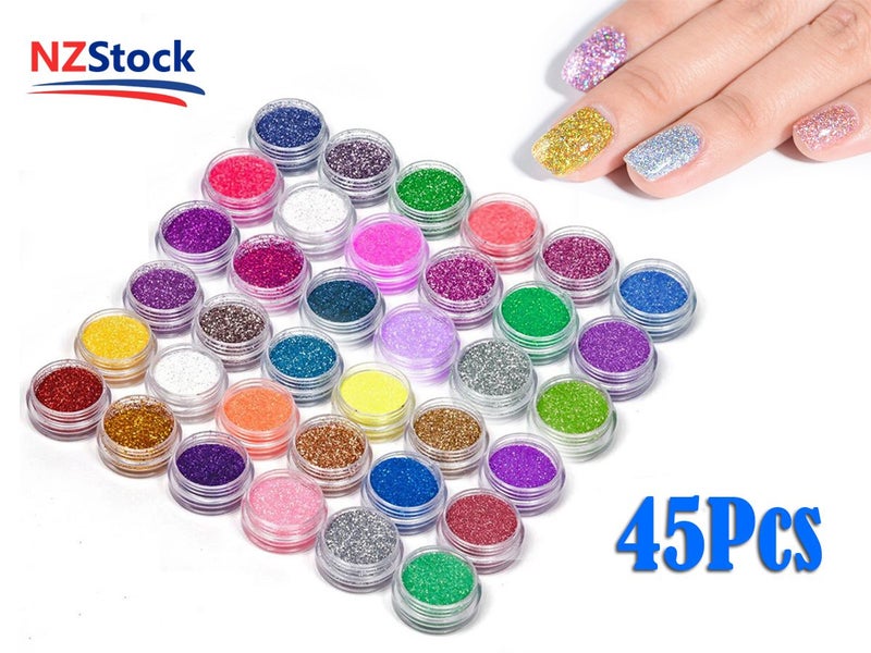 Nail Glitter 45 Colours Set NZ Clearance Carousel 1
