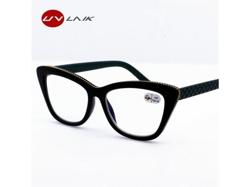UVLAIK Women's Cat Eye Fashion Presbyopia Hyperopia Reading Glasses Carousel 1