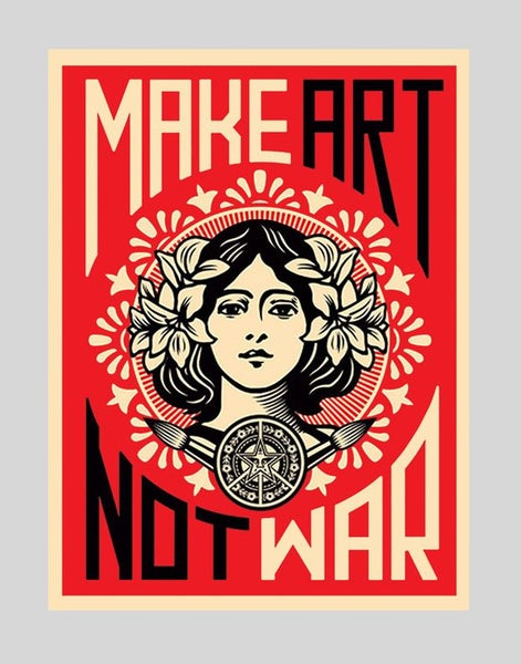 Make Art Not War by Shepard Fairey Art Print - 18" x 24" Carousel 1