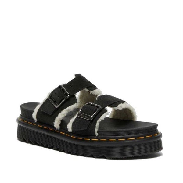 Dr Martens - Myles Black Suede Fur Lined Sandal CLEARANCE Carousel 1