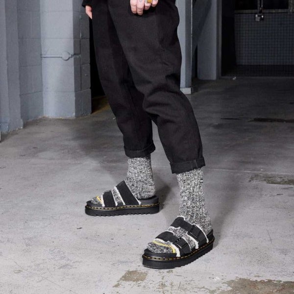 Dr Martens - Myles Black Suede Fur Lined Sandal CLEARANCE Carousel 2