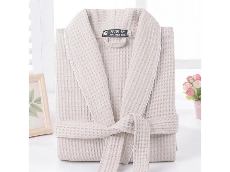 Spring Towel Bathrobe Men Cotton Sleepwear Kimono Bath Robes Unisex Dressing Carousel 1