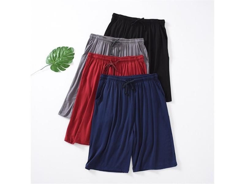 New Modal Men's Pajamas Shorts Summer Five Points Home Sleep Shorts Cotton Carousel 2