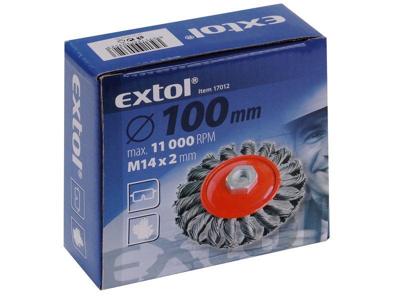 EXTOL Ø100mm Steel Braided , Grinding Brush Carousel 2