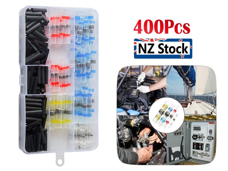 400pcs Solder Seal Sleeve Heat Shrink Butt Wire Connectors Terminals Carousel 1