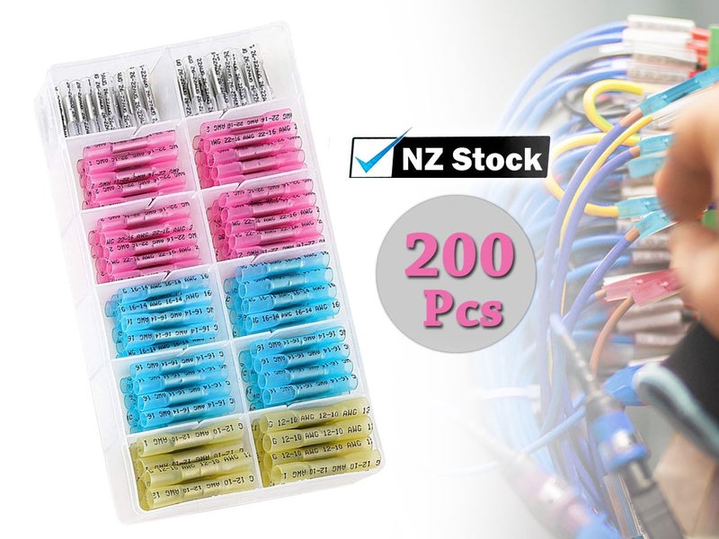 PTN New 200pcs Heat Shrink Butt Wire Connectors Terminals Sale Sale Carousel 1