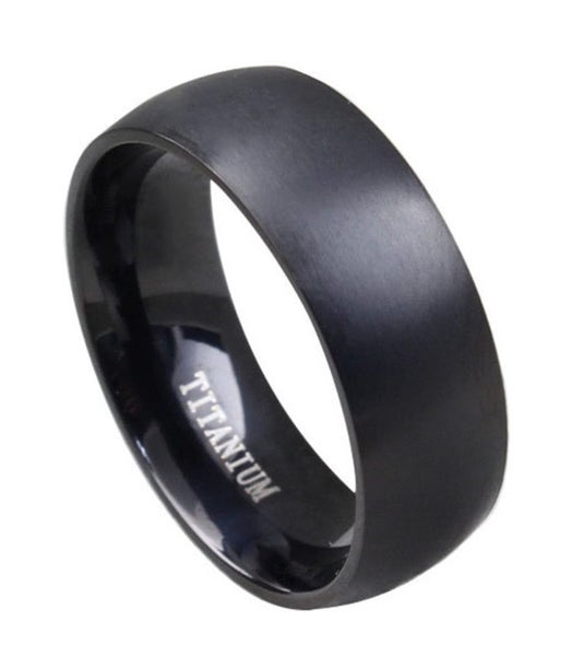 Men's Ring - Matte Black, Titanium Ring Size 9, 10, 11, 12 or 13 Carousel 1