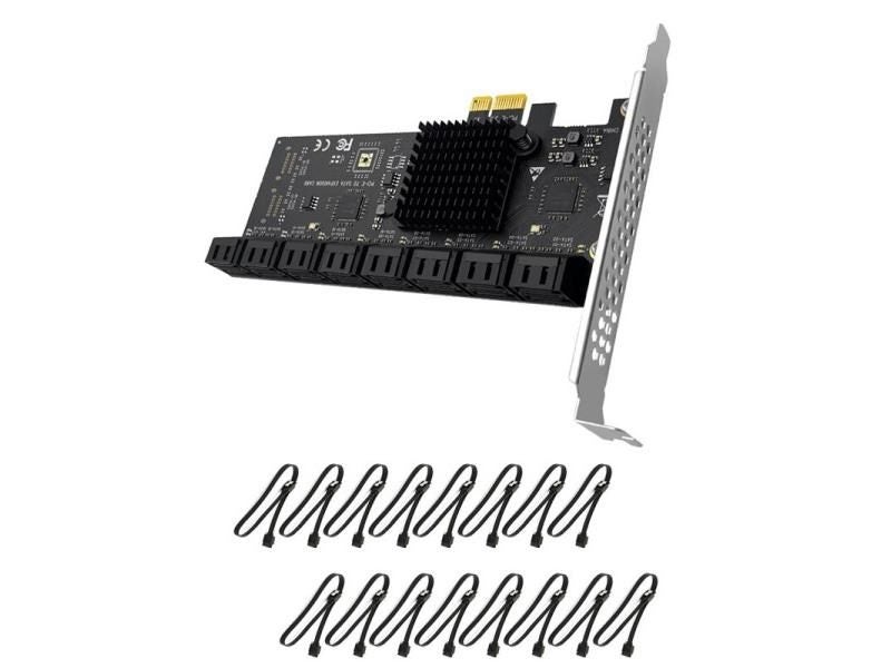 SATA PCIE 1X Adapter 16 Port SATA3.0 PCI Express Controller PCI To Sata Riser Carousel 1