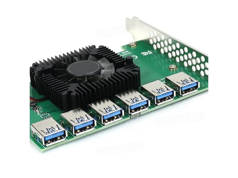 PCIE 1 To 6 PCI Express X4 20Gb 1 To 6 Riser Card Adapter PCI-E Slot 4X To 16X Carousel 1