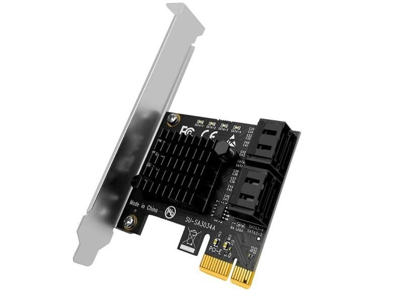 Chi A Mining SATA PCI-E Adapter 4 Port To PCIe X1 GEN3 Expansion Card Carousel 1