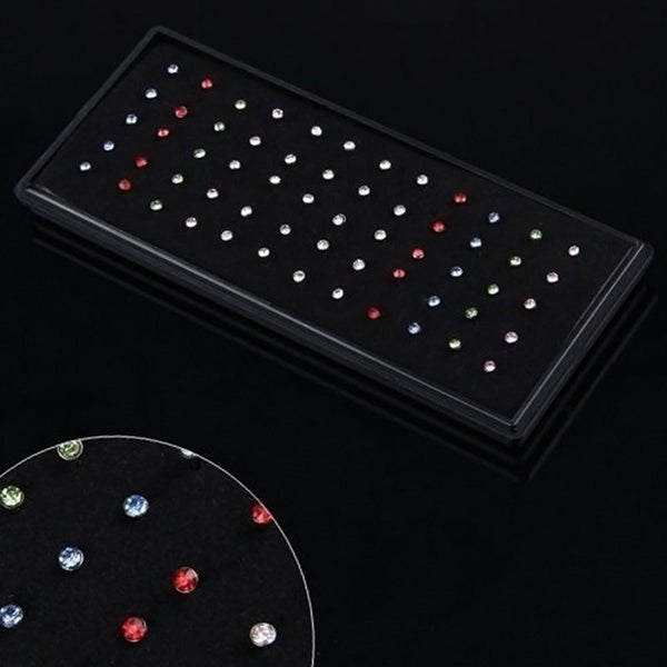 60pcs Stainless Steel Nose Stud Mixed Rainbow Colours Boxset Carousel 2