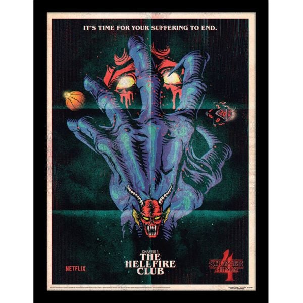 Stranger Things Framed Picture 16 x 12 Hellfire Club Carousel 1