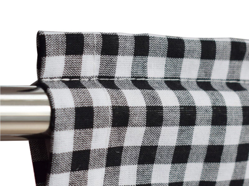 Black 106x45cm Plaid Window Treatment Decor Curtain Carousel 3