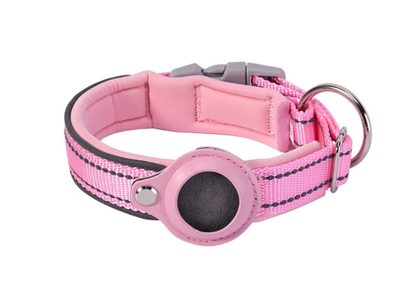 Protective Case Pet Collar Cat Collar Dog Collar for AirTag Pink L Carousel 2