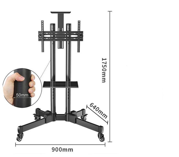 TV Bracket Stand Floor Stand 32"-65" 1.75m tall 90cm wide with wheels Carousel 1