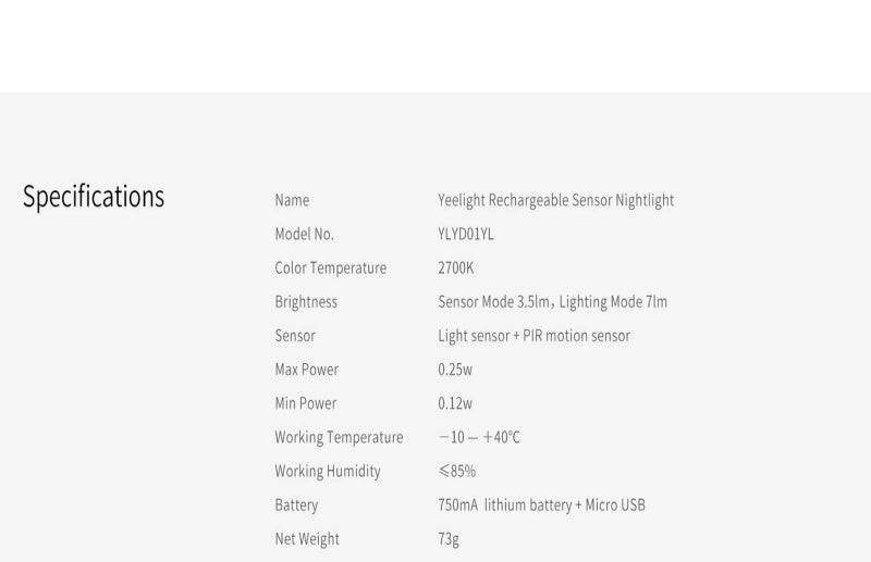 Yeelight Motion Sensor Night Light Carousel 10