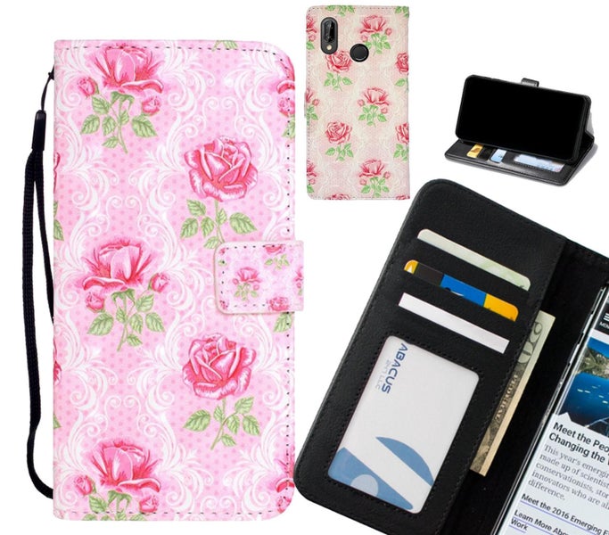 Huawei nova 3e Case Leather Wallet Case 3D Pattern Printed Carousel 1