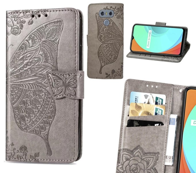 LG G6 case Embossed Butterfly Wallet Leather Case Carousel 1