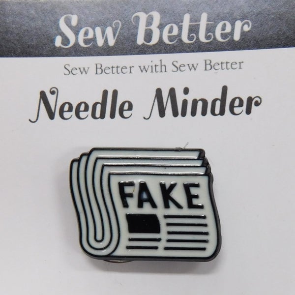 Sew Better Cross Stitch Needle Minder Keeper Fake News Magnet Carousel 1