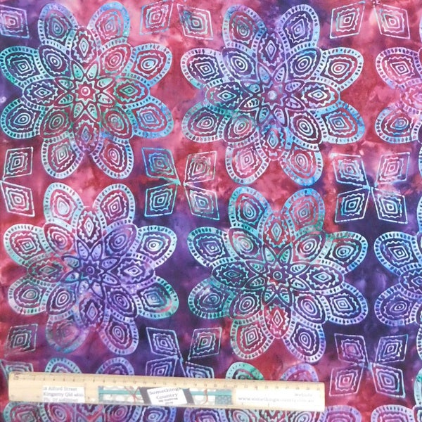 Quilting Patchwork Batik Fabric Large Mandala Unicorn 50x55cm FQ Carousel 1