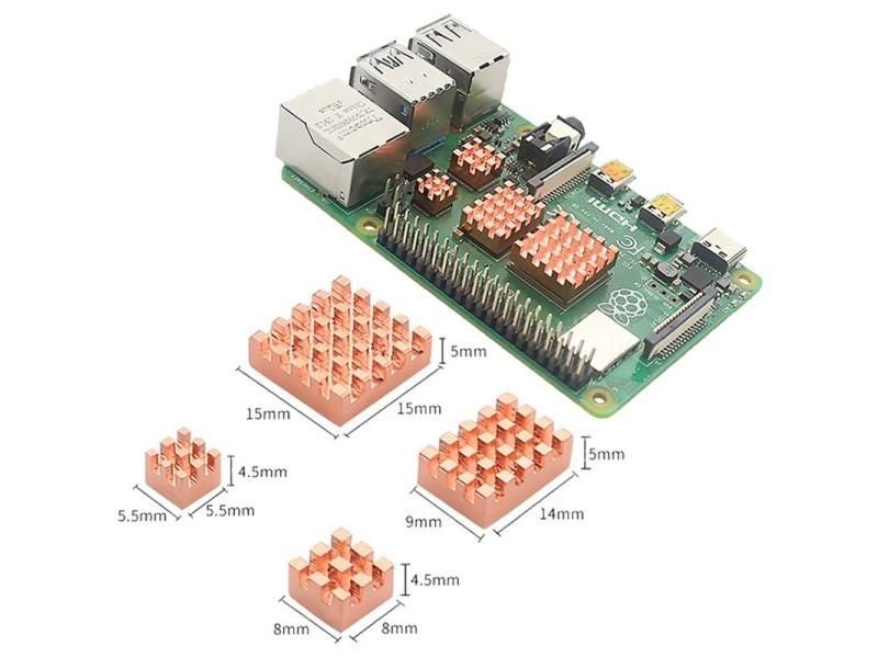 4PCS/set Metal Copper Heatsink Kit Cooler Heat Sink Passive Cooling Pad Carousel 1