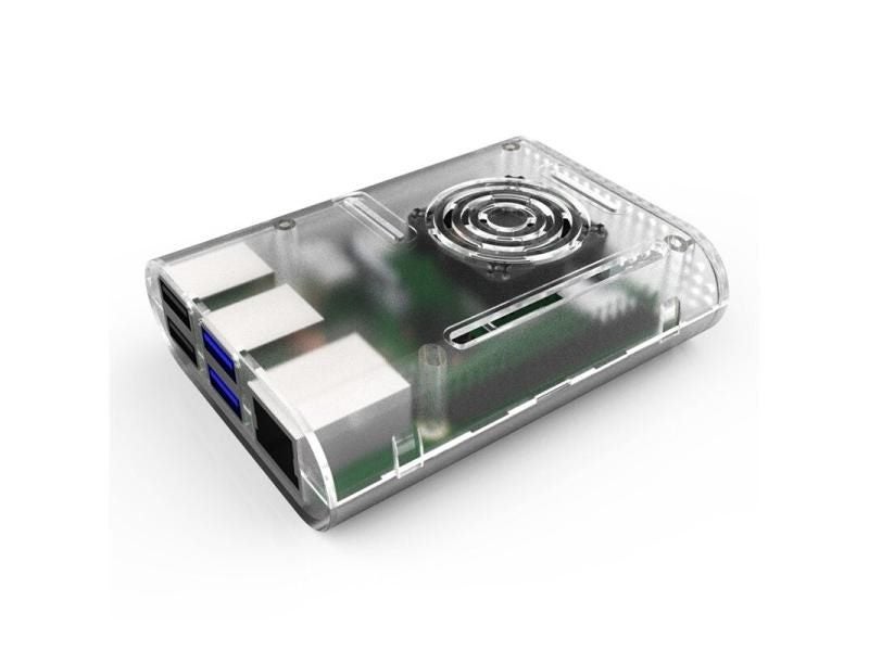 Raspberry Pi 4 ABS Injection Molded Case Black Heatsink Cooling Fan Aluminum Carousel 1