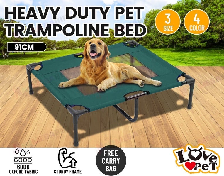 Heavy Duty Pet Dog Bed Trampoline Hammock Canvas *91x76x18CM *GREEN Carousel 1