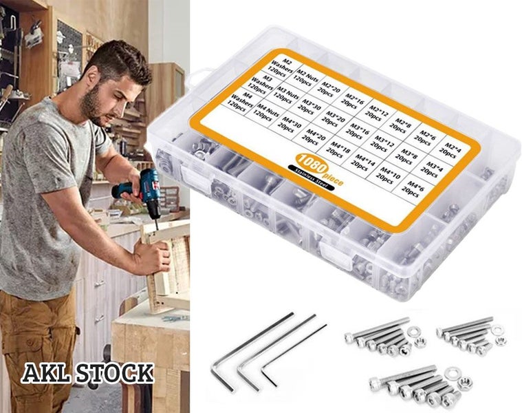 New 1080Pcs Hex Allen Head Socket Set Screw Bolts Kit Sale Sale Carousel 1