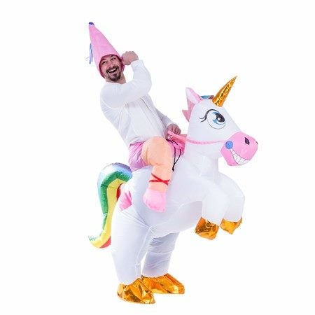 Inflatable Costume Unicorn Riding a Unicorn Air Blow-up Deluxe Christmas Costume Carousel 1