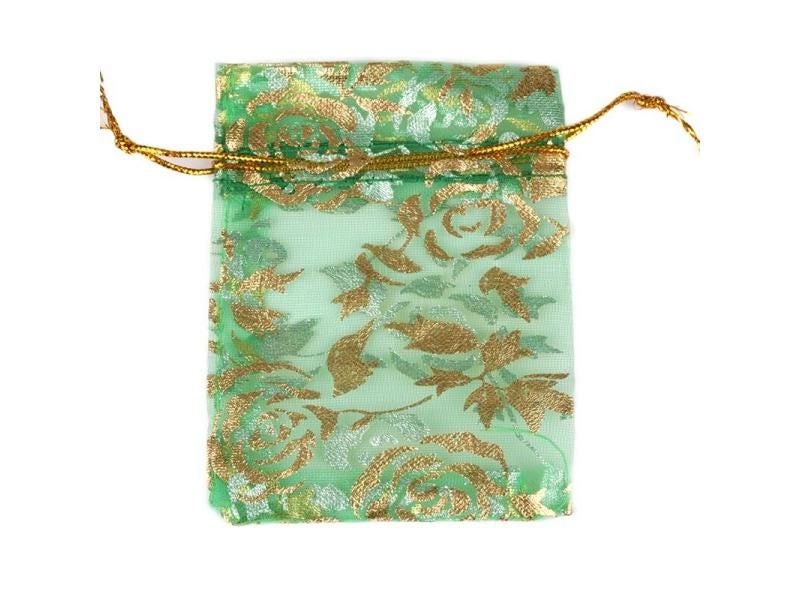 50pcs/Lot 7x9 9x12 11x16 13x18cm Printing Roses Love Christmas Organza Sack Carousel 1