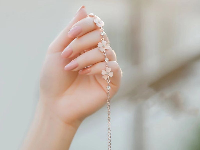 Clover Bracelet Pink Topaz Rose Gold Plated Bracelet Carousel 2