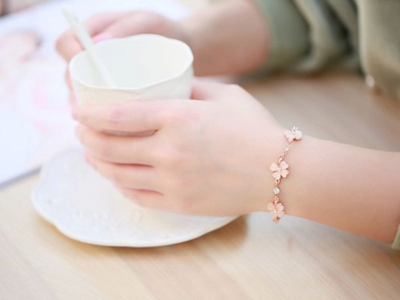 Clover Bracelet Pink Topaz Rose Gold Plated Bracelet Carousel 3