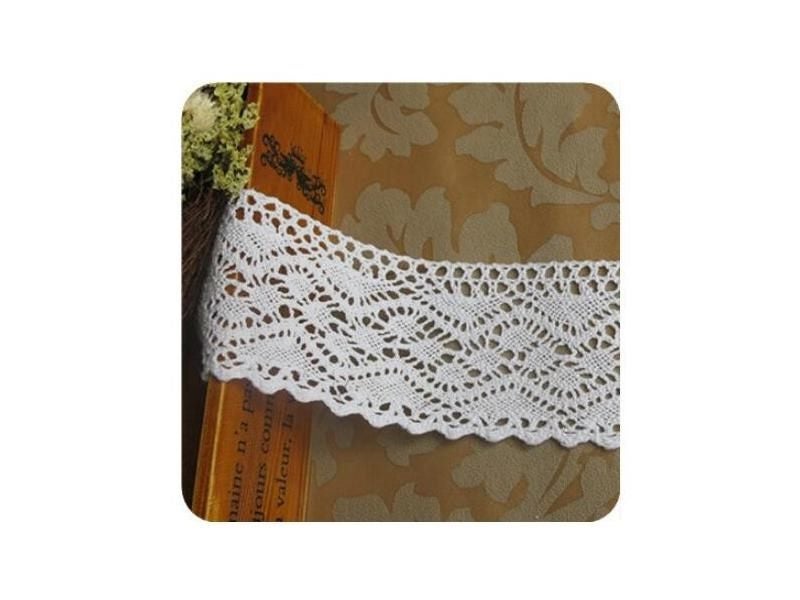5 Meter/roll White Lace Trim Cotton Embroidered Lace Ribbon Crochet Lace Fabric Carousel 1