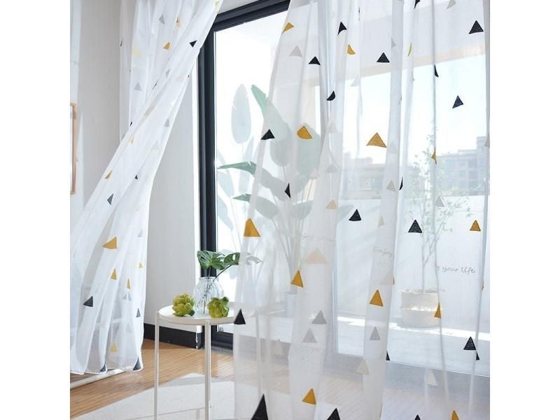 Nordic Style Tulle Curtains For Kids Bedroom Kitchen Drapes Carousel 2